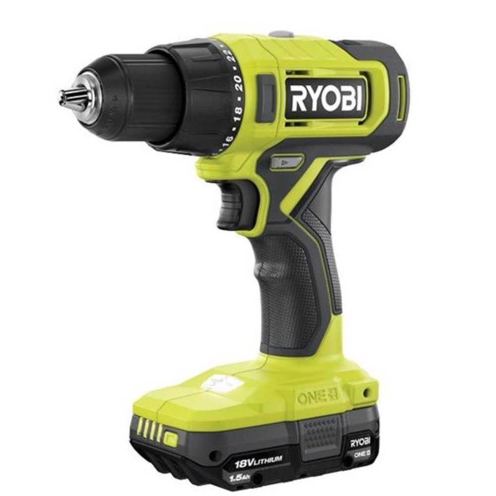 RYOBI 18V ONE+ Lithium-Ion Cordless 1/2-inch Hammer Drill/Driver WITH Battery